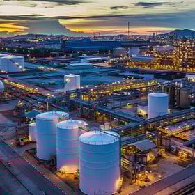 aerial view of industrial plant