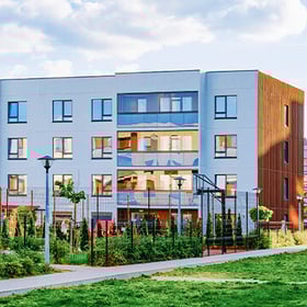 exterior of apartment buildling