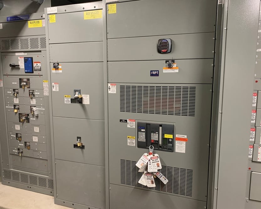 view of multiple electrical panels 