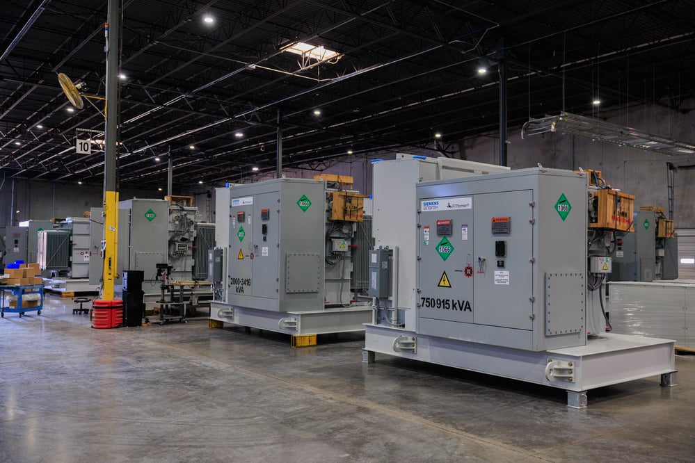 Multiple prefabricated skids inside of a facility