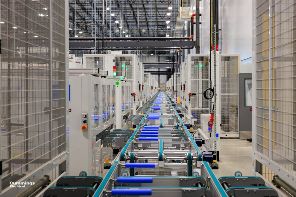 high-tech production line inside a manufacturing facility